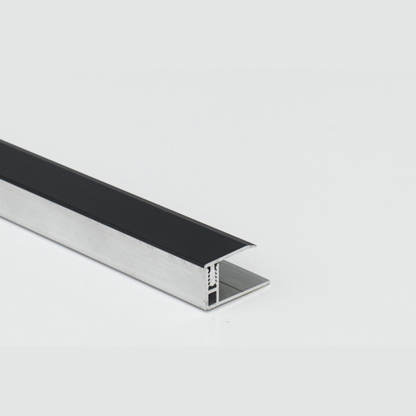Black AC265 C-Channel Adjustable Height Aluminium Trims 12-15mm Image