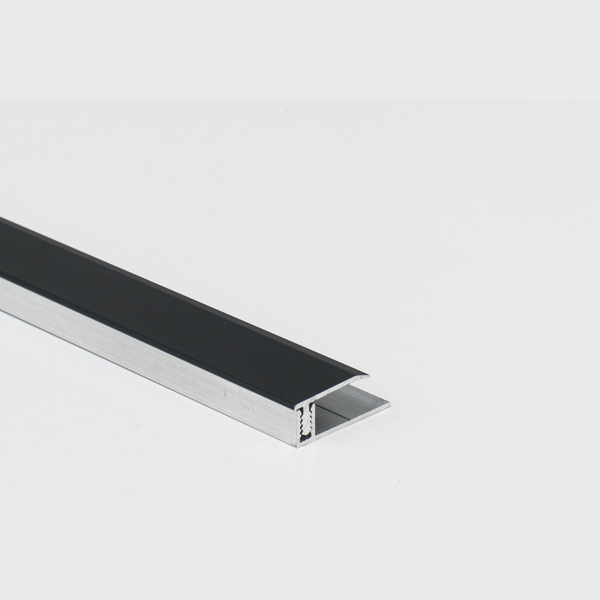 Black AC562 C-Channel Adjustable Height Aluminium Trims 7-10mm Image