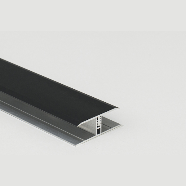 Black AH265 H-Channel Adjustable Height Aluminium Trims 12-15mm Image